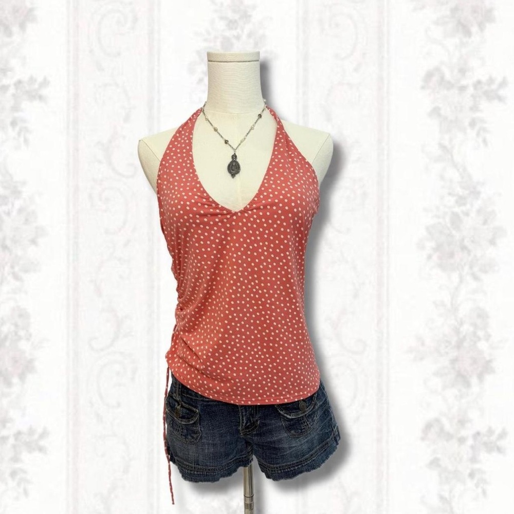 Lands' End Pink Halter Tank Top Fitted